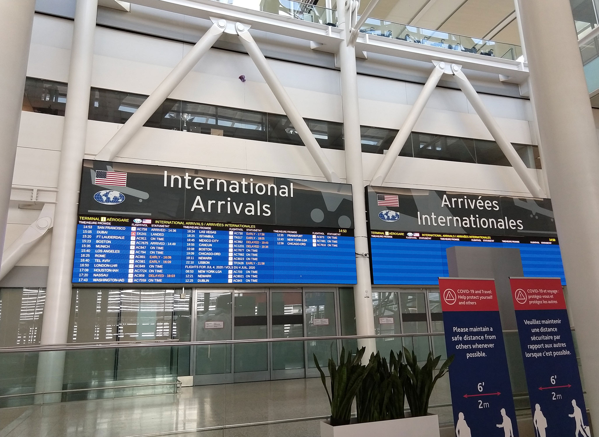 International Arrivals Area in Toronto Pearson Airport